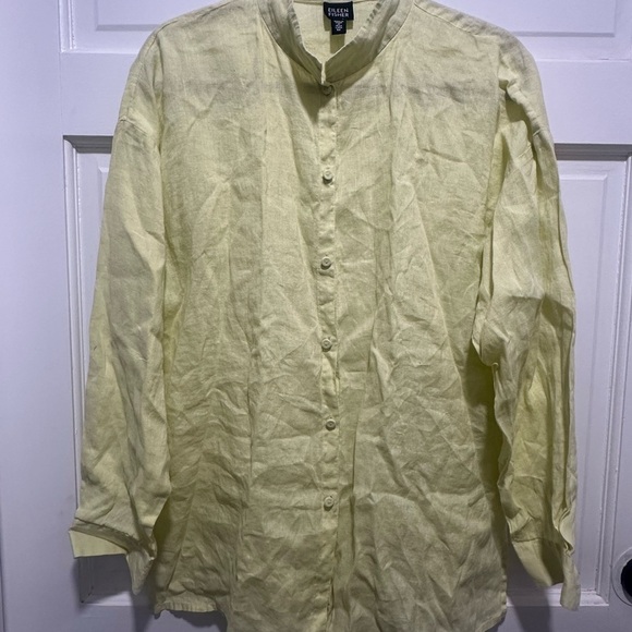 Eileen Fisher Irish Linen Button Down Top Size Medium Oversized Lagenlook - Picture 3 of 6